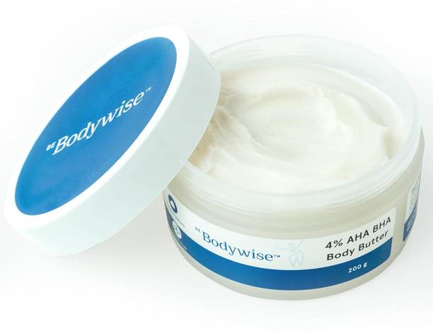 Be Bodywise 4% AHA BHA Body Butter for 48-Hour Moisturized, Soft, Smooth, Exfoliated Skin