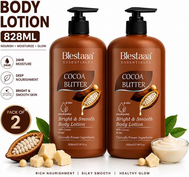 blestaaa essentialss Cocoa Butter Body Lotion for Deep Moisture & Soft, Glowing Skin. |