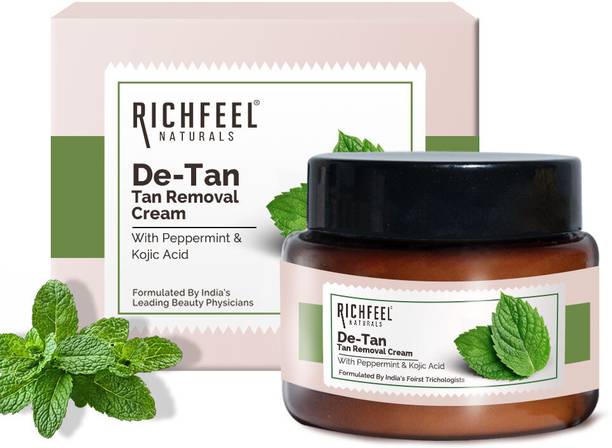 RICHFEEL De-tan Cream|Tan Removal|Peppermint, Honey & Cucumber |100 gm