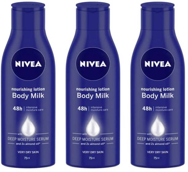NIVEA Body Milk Nourishing Lotion 75ML (Pack Of 3)