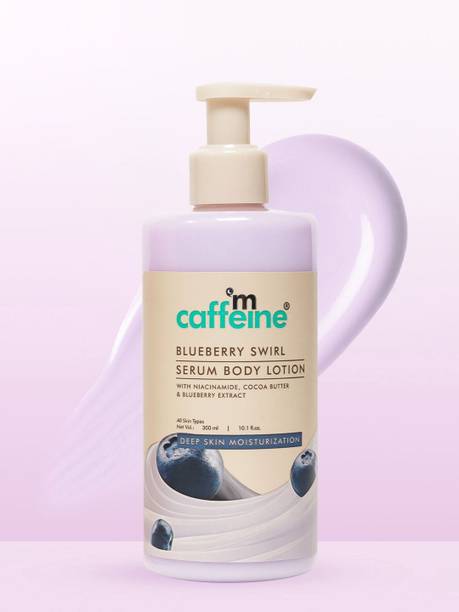 mCaffeine Blueberry Swirl Serum Body Lotion | 72 hrs Deep Moisturization With Niacinamide