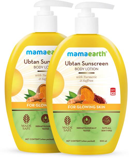 Mamaearth Ubtan Sunscreen Body Lotion SPF 30 300 ml (Pack of 2)