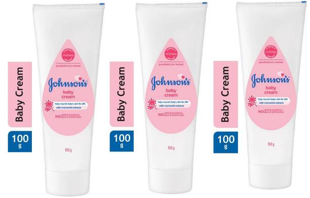 JOHNSON'S Baby Cream 100 gm × 3 | For soft and Moisturized skin
