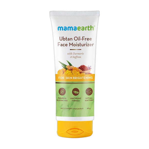 Mamaearth Ubtan Oil-Free Face Moisturizer with Turmeric & Saffron for Skin Brightening