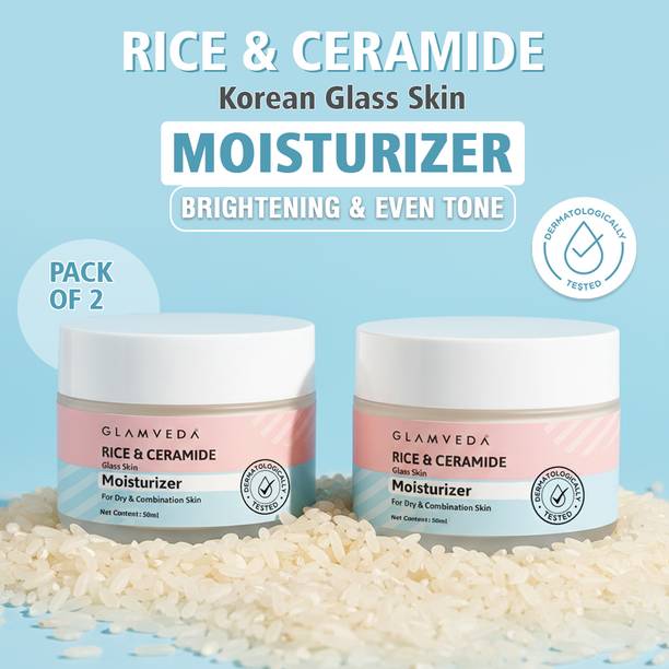 GLAMVEDA korean Skin rice & ceramide moisturizer cream for women | Pack of 2 |face cream|