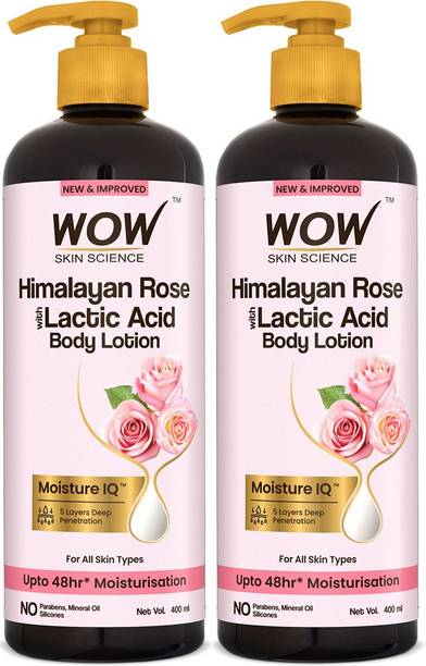WOW SKIN SCIENCE Himalayan Rose & Lactic Acid Body Lotion |Hydrates Dry,Sensitive Skin|Pack of 2