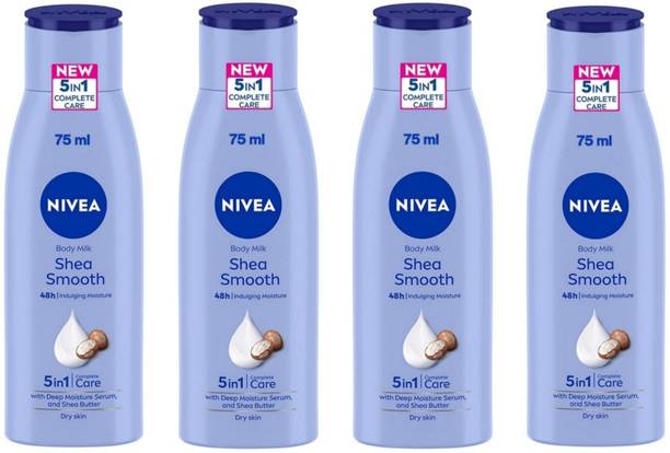 NIVEA Shea Smooth 5 in 1 Care Lotion - 75ml (Pack of 4)