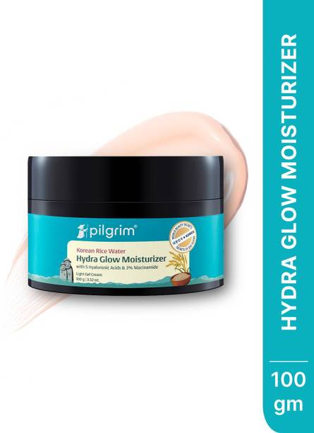 Pilgrim Korean Rice Water Hydra Glow Moisturizer|Light Gel & Instant Glass Skin Glow