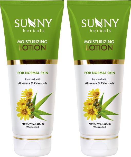 Sunny Herbals Moisturizing Lotion with Aloe Vera and Calendula (100ml) - Pack 2