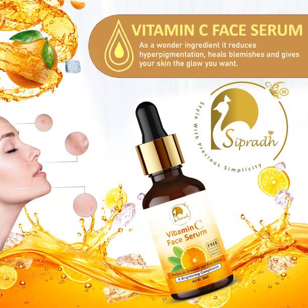 Sipradh Organics Advanced Vitamin C Facial Serum Brightens Skin Protects from Sun Damage