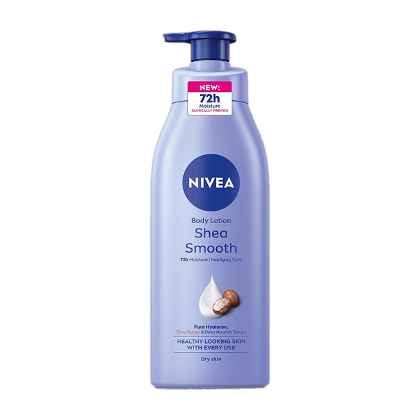 NIVEA Body Lotion for Dry Skin, Shea Smooth, with Shea Butter, For Men & Women