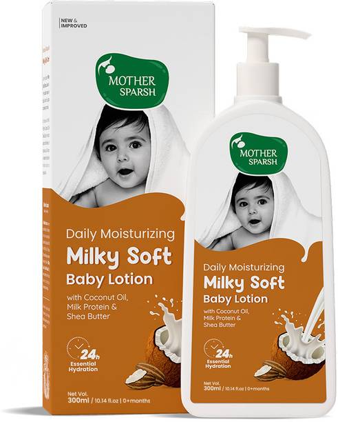 Mother Sparsh Milky Soft Baby Lotion with Milk Protein, Coconut Oil & Shea Butter