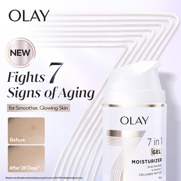 OLAY 7in1 Ultra Light Gel, Fight 7 Signs of Aging with Niacinamide, Vit C, Collagen