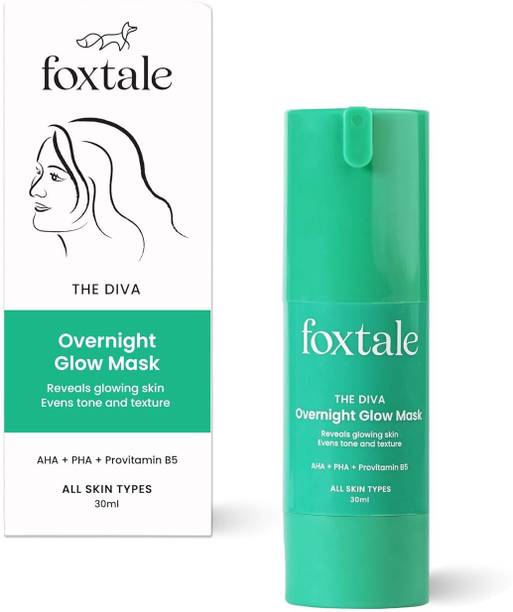 फॉक्सटेल Overnight Glow Mask 4% Glycolic,3% Lactic Acid,Reduces Blackheads,Whiteheads