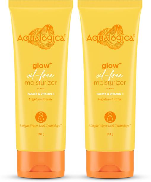 Aqualogica Glow+Oil-free Moisturizer with Papaya & Vitamin C|Hydrates & Brightens|Pack Of 2