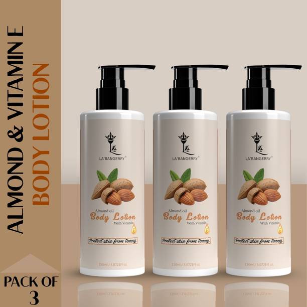 La'bangerry Deep Moisturizing Almond Oil Body Lotion with Vitamin E for Daily Skin Care
