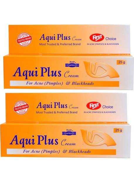 HAPDCO AQUI PLUS CREAM FOR ACNE,PIMPLES & BLACKHEADS 25 G-PACK OF 2