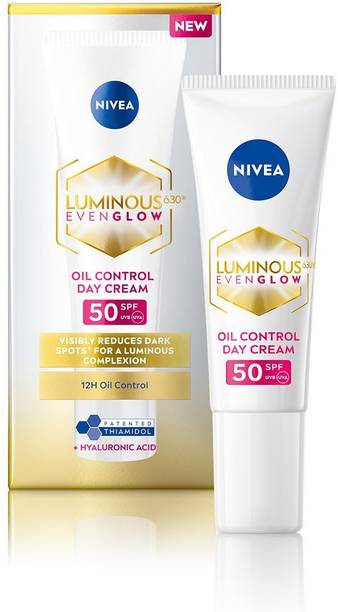 NIVEA LUMINOUS EVEN GLOW Luminous Oil Control Face Cream Women - SPF 50, Reduces Dark Spots, Moisturizer