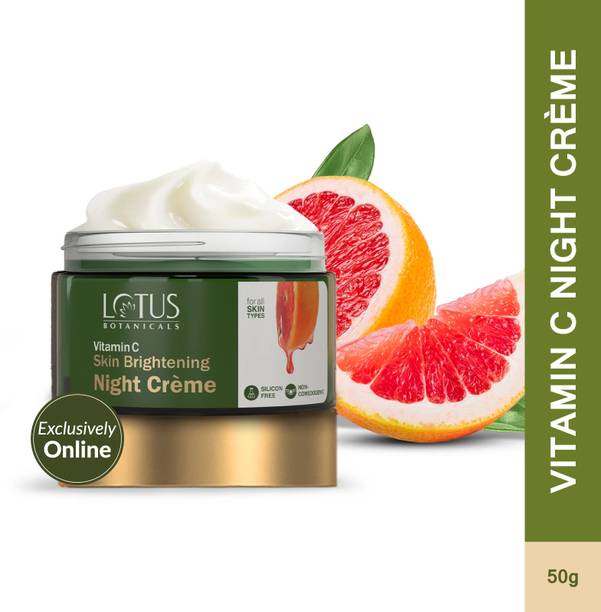 Lotus Botanicals Vitamin C Skin Brightening Night Creme|Reduces Pigmentation, Wrinkles & AgeSpots