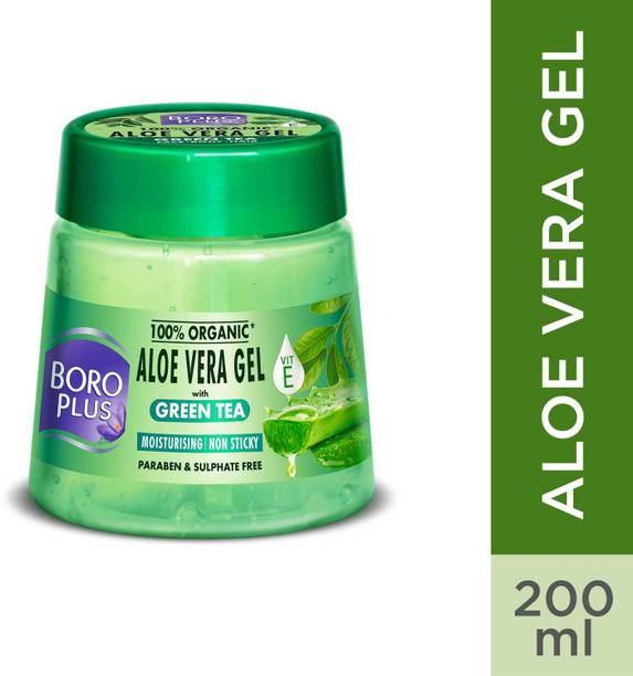 BOROPLUS Aloe Vera Gel with Green tea 100% Organic for Skin & Hair For Smooth