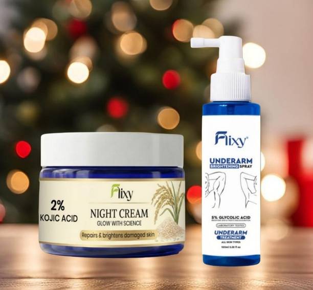 FLIXY Skin Brightening Combo | Night Repair Cream & Underarm Treatment