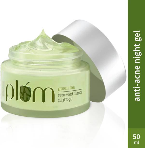 Plum Green Tea Night Gel Cream | Anti-aging Oil-free Moisturizer with Glycolic Acid