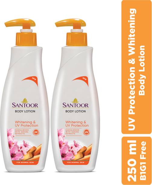 Santoor by Wipro Perfumed Body Lotion for Skin Whitening & UV Protection