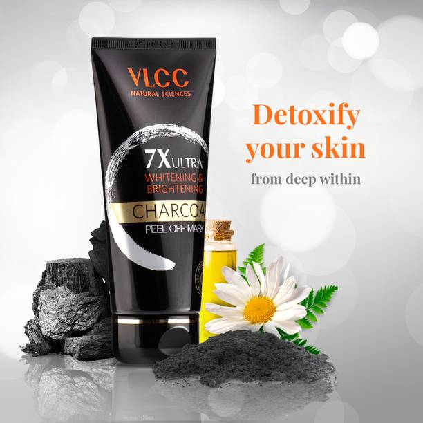 VLCC 7X Ultra Whitening & Brightening Charcoal Peel Off Mask - Deep Cleans