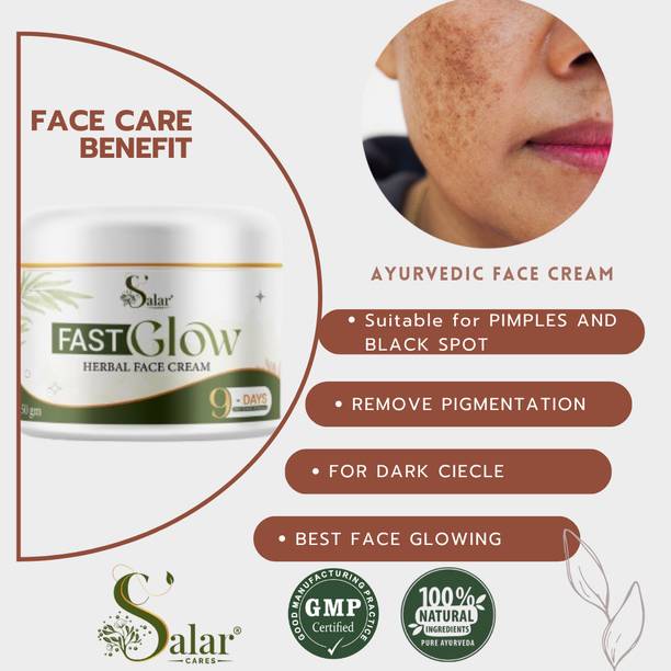 SALAR CARES FAST GLOW CREAM FOR PIMPLES,BLACK SPOT,DARK CIRCLE,GLOWING,PIGMENTATION,MUCUS