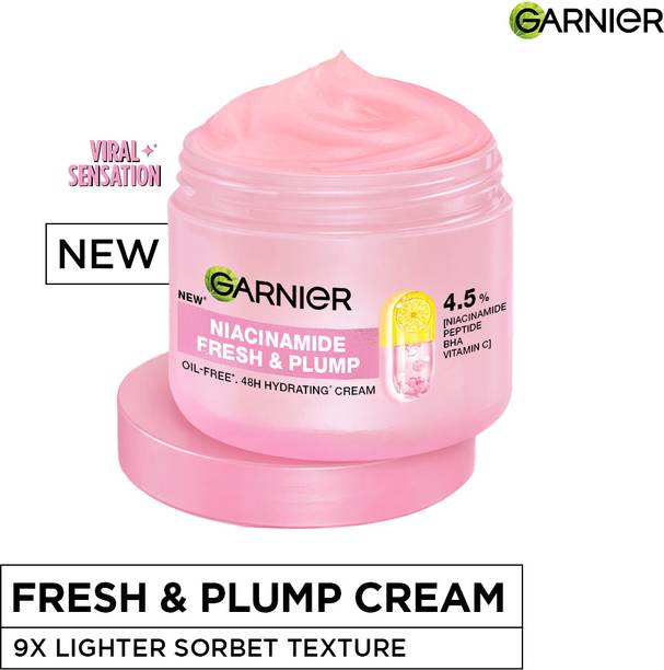 GARNIER Fresh & Plump Niacinamide Sorbet Moisturizer Cream, For Hydration & Plumping