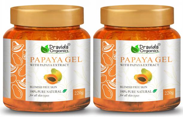 Dravida Organics Papaya Gel - With Papaya Extracts - Pack of 2