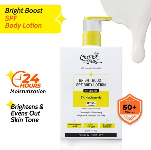 Chemist at Play Bright Boost SPF Body Lotion with 5% Niacinamide & SPF 50+ PA++++