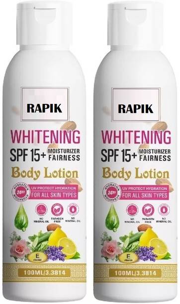 RAPIK Body Lotion Skin brightening & Whitening SPF 15+ Fairness (100ml) Pack Of 2