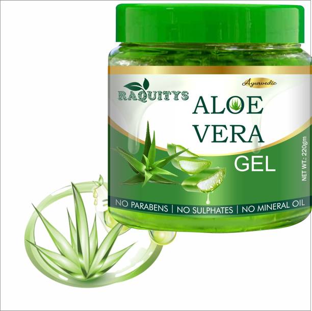 RAQUITYS 100% Pure Aloe Vera Gel for Beautiful Face, Skin & Hair (220GM)
