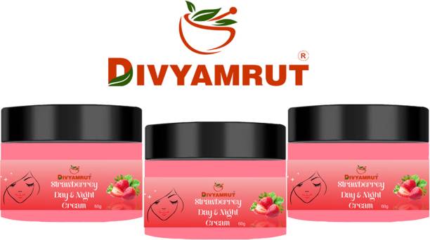 DIVYAMRUT Strawberry Skin Moisturizer Cream Reduce Dark Circle Clear Skin PACK OF 3 Price in India