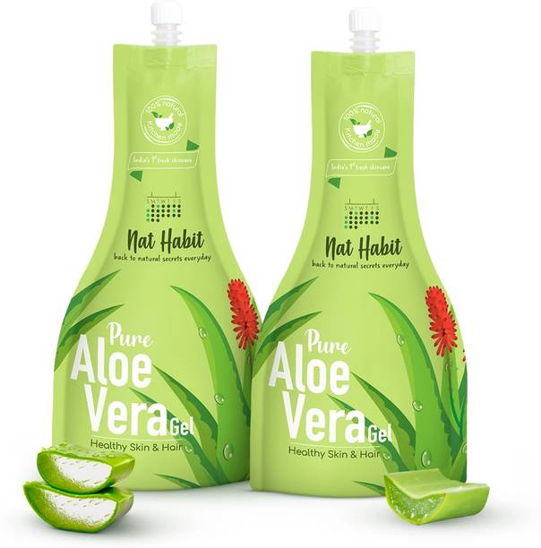 Nat Habit Pure Aloe Vera Gel for Face – Moisturiser & Hydration for Glowing Skin