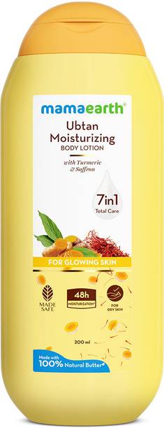Mamaearth Ubtan Moisturizing Body Lotion with Turmeric & Saffron for Glowing Skin