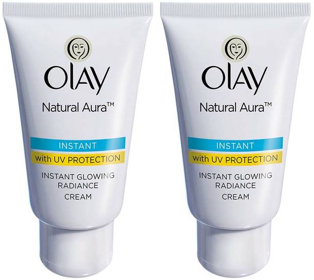 OLAY Natural Aura Vitamin B3, Pro B5, E with UV Protection, 40g Each, Pack Of 2