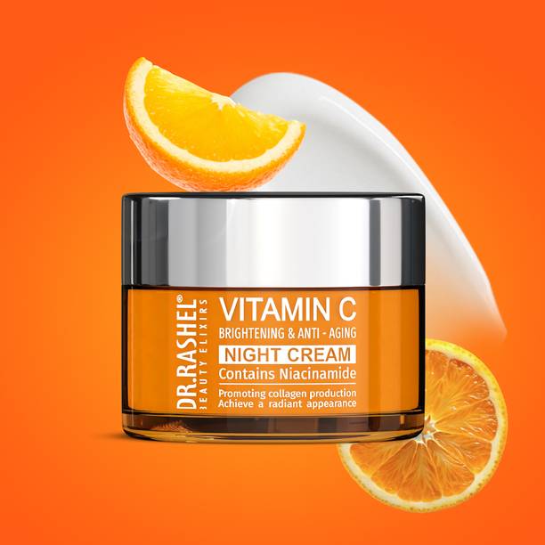 DR.RASHEL Vitamin C Night Cream for Brightening & Anti - Aging Contains Niacinamide to Promote Collagen Production