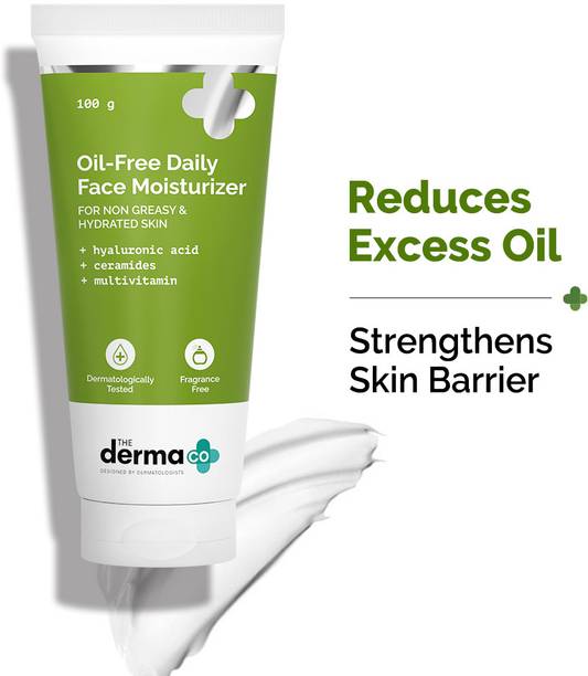 द डर्मा को Oil-Free Daily Face Moisturizer With Hyaluronic Acid, Ceramides & Multivitamins
