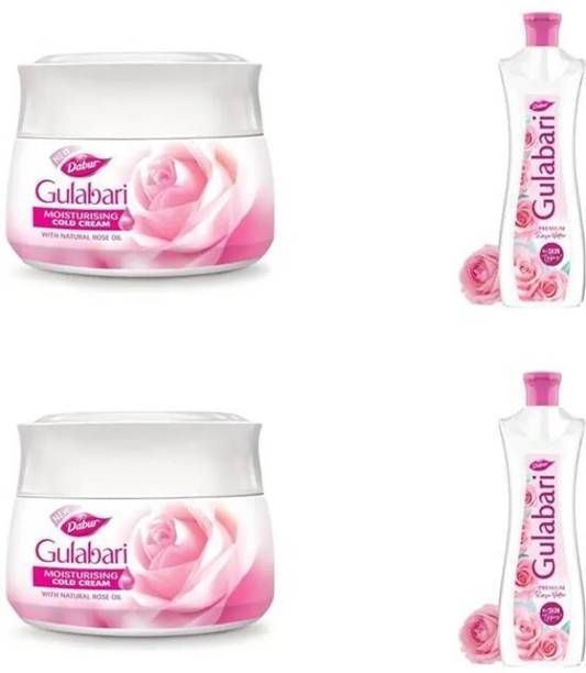 Dabur Gulabari moisturizer cream 30ml set of 2 with rose water 30ml (120ml)