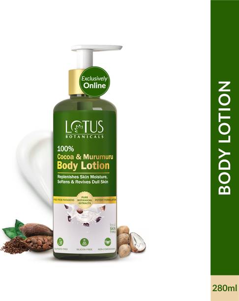 Lotus Botanicals 100% Cocoa & Murumuru Body Lotion|Smooth & Nourished Skin|Repairs Damaged Skin