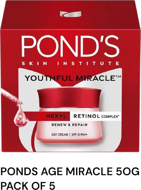 POND's Newly Age Miracle, Youthful Glow, Day Cream 50g pack of 5