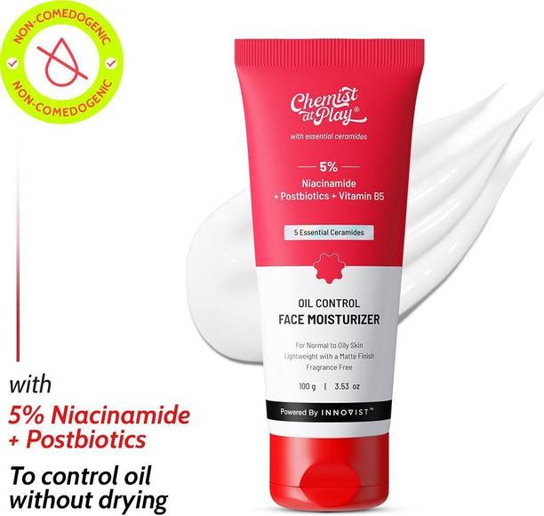 Chemist at Play Oil Control Face Moisturizer with 3% Niacinamide, 1% Postbiotics & 1% Vitamin B5