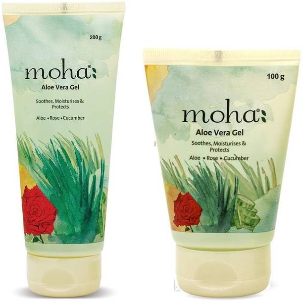 Moha Aloe Vera Gel Enriched With Rose and Cucumber 200 Gm with 100 GM Como Pack
