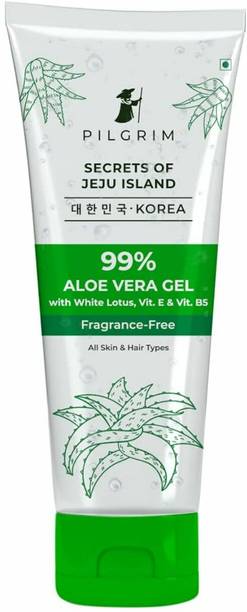 पिलग्रिम Aloe Vera Gel with Vitamin E | Multipurpose Nourishing Gel for Skin & Hair | Hydrates & Soothes Skin | Conditions & Softens Hair | Free from Parabens, Sulphates | 100% Vegan & Fragrance Free | 200 gm
