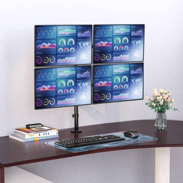 audiovan 4 Monitor Stand Fits Heavy Duty Computer Screen up to 27 inch Desk Mount Monitor Arm