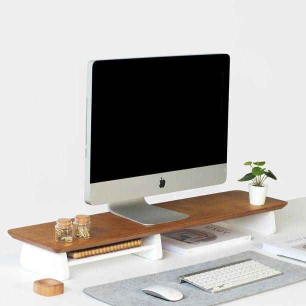 carpentray 100cm Long Monitor Stand Riser Sheesham Wood Desk Mount Monitor Arm