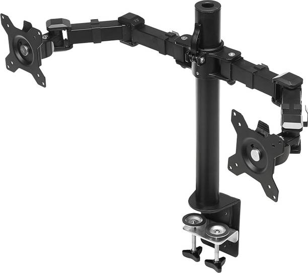 TONY STARK LED Dual Monitor Stand Desk Clamp Mount Two arms swivel tilt rotation function Desk Mount Monitor Arm