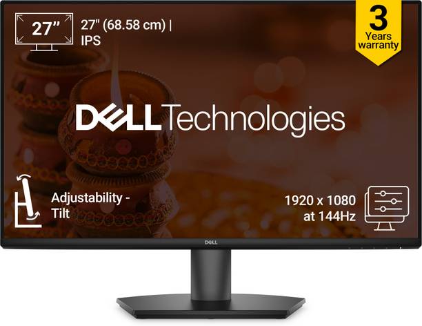 DELL SE Series 68.58 cm (27 inch) Full HD LED Backlit IPS Panel with Contrast 1000:1, Tilt Adjustment, 300 cd/m2 Brightness, AMD FreeSync, 2*HDMI, Anti-Glare, 3-Star Eye Comfort Monitor (SE2726H)